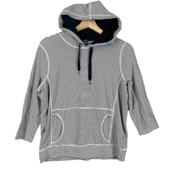 LRL Ralph Lauren Active Blue White Stripe Pullover Drawstring Hoodie Sweatshirt - Picture 1 of 8